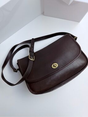 Vintage Coach 9790 City Leather Bag Crossbody Chocolate Brown